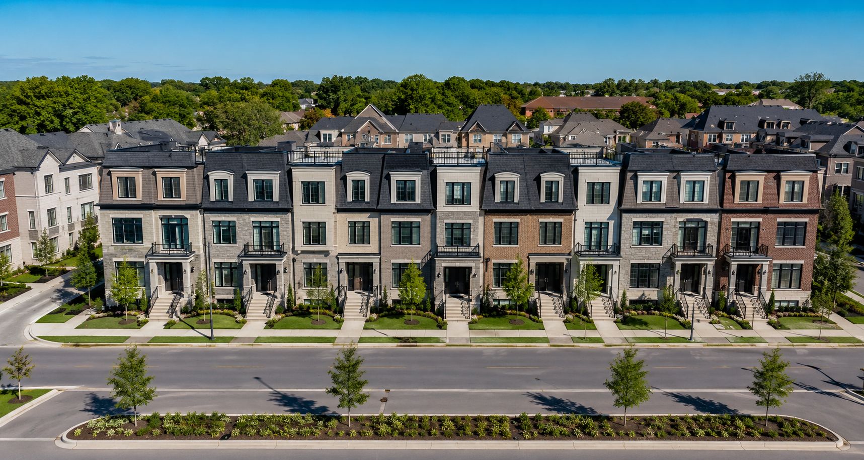 New townhomes and detached homes in Southeast Milton at Hawthorne on Trafalgar